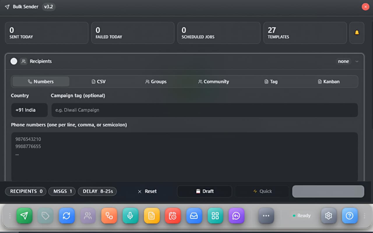 Recipients dashboard